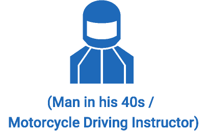 (Man in his 40s / Motorcycle Driving Instructor)