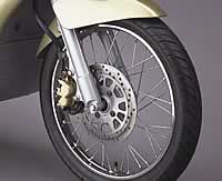 16-inch wheels front and rear plus front disc brake