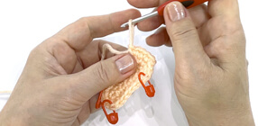 Crochet the square parts