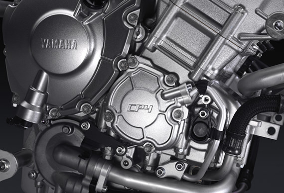 The 2015 YZF-R1’s all-new “CP4” crossplane engine
