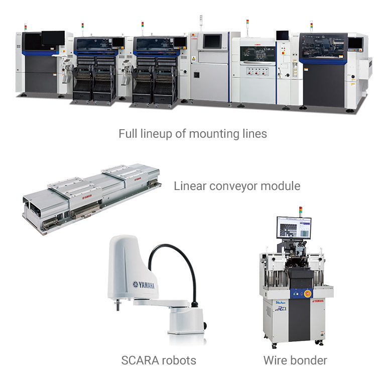 Surface Mounters, Industrial Robots and Semiconductor Manufacturing Equipment product lineup