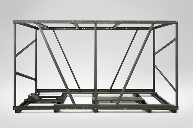 Photo: Low-carbon, recycled steel produced in electric furnaces is used for some of the packaging frames for shipping motorcycles