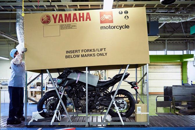 Photo: Low-carbon, recycled steel produced in electric furnaces is used for some of the packaging frames for shipping motorcycles