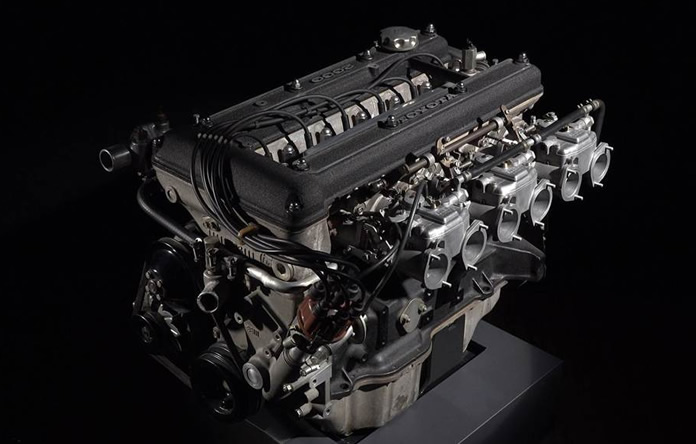 The Toyota 2000GT's 2-liter straight-six DOHC engine