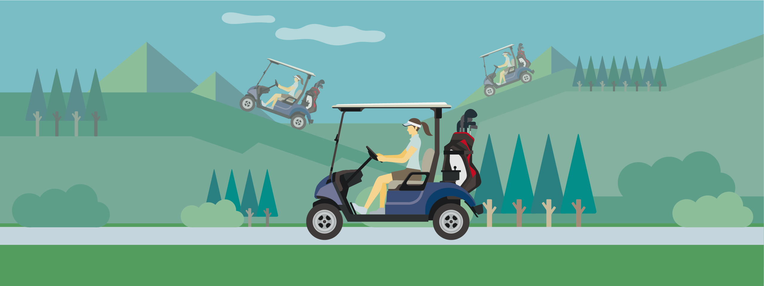 Operating multiple courses with many carts