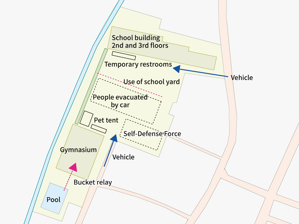 Layout of the school, which was turned into a shelter