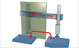 Transfer and stacking device within the unit