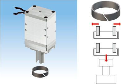 Protective (non-warp) conveying of plastic rings, etc.