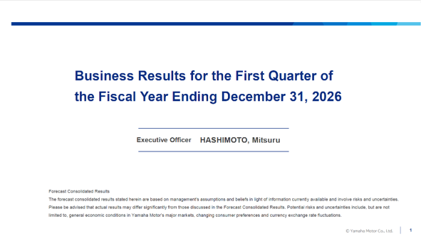 1st Quarter of FY2026 Earnings presentation