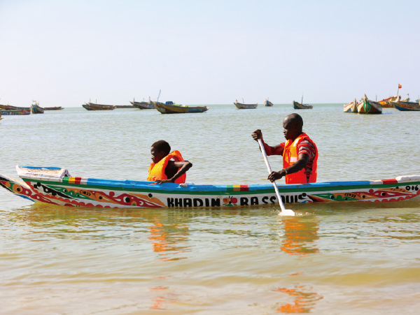 Using wooden rowboats