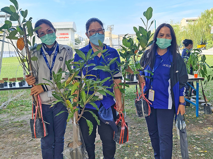 CO2削減のために従業員に樹木を配布