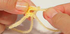 輪の引きしぼり～引き抜き編み～増目の編み方