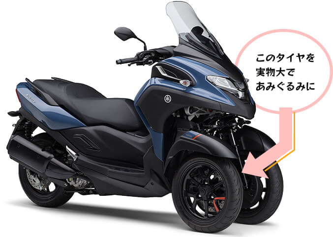 このタイヤを実物大であみぐるみに