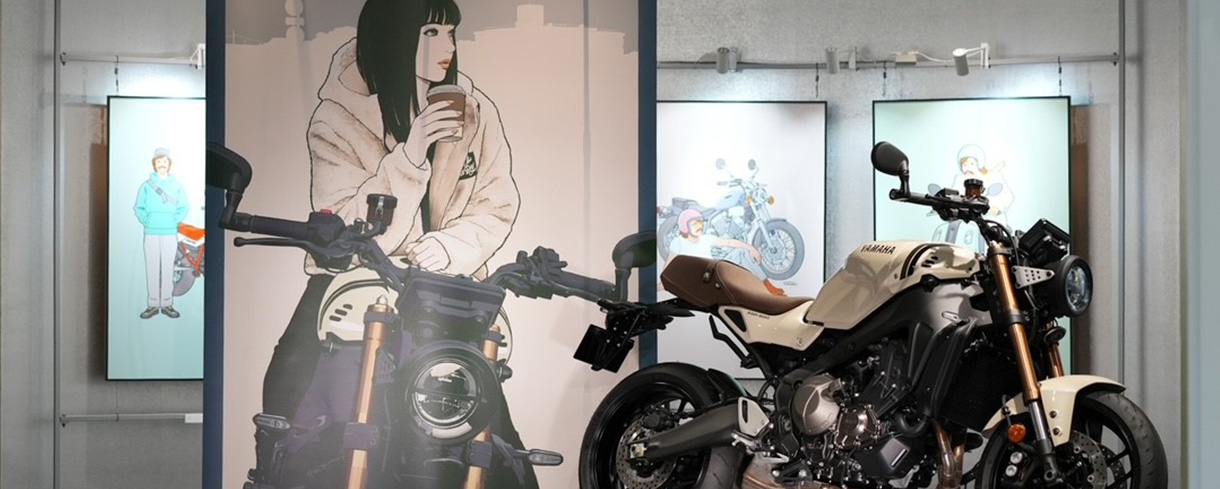 イラストレーターが描くYAMAHAバイクのあるスタイル展全景