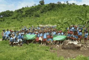 Participants in the tree planting event