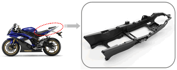 2008 model YZF-R6 and rear frame manufactured using CF Magnesium Die-Casting Technology