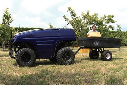 UGV advanced research vehicle carrying out orchard tests