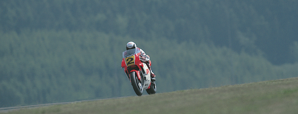 W. Rainey riding in the German GP