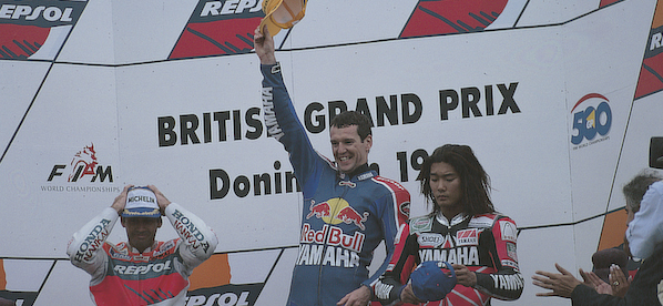 Simon Crafar won his first GP and Abe finished 3rd at the British GP