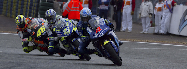 A. Barros (#4) battled through injuries to take 3rd at the French GP, his best performance that year
