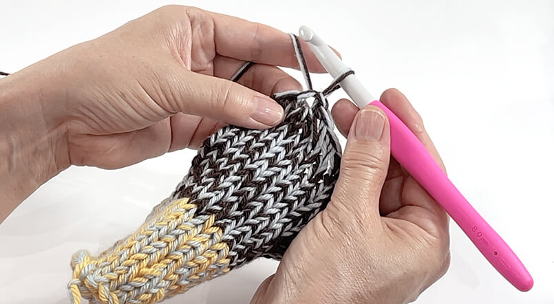 [Exhaust pipe] How to knit, change colour, cast off