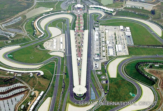 Sepang International Circuit This world-class racetrack located on the outskirts of Kuala Lumpur hosts the Malaysia round of MotoGP as well as the official pre-season tests.